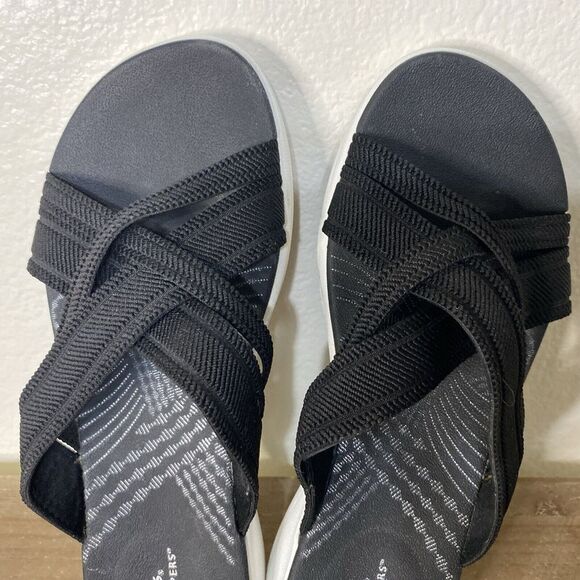 CLARKS Cloudsteppers Black Mira‎ Isle Sport Slides Sandals Women's Size 7.5 - Picture 8 of 9